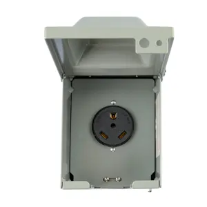 LS9330 30 Amp RV Power Outlet Box,Enclosed Lockable Weatherproof Outdoor Electrical Nema TT-30R Receptacle,125/250 Volt