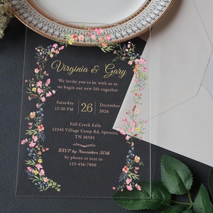 Invitations en acrylique personnalisées modernes pour <span class=keywords><strong>mariage</strong></span>, anniversaire, Quinceañera – Cartes d'invitation en verre acrylique sur mesure - Product Image 5