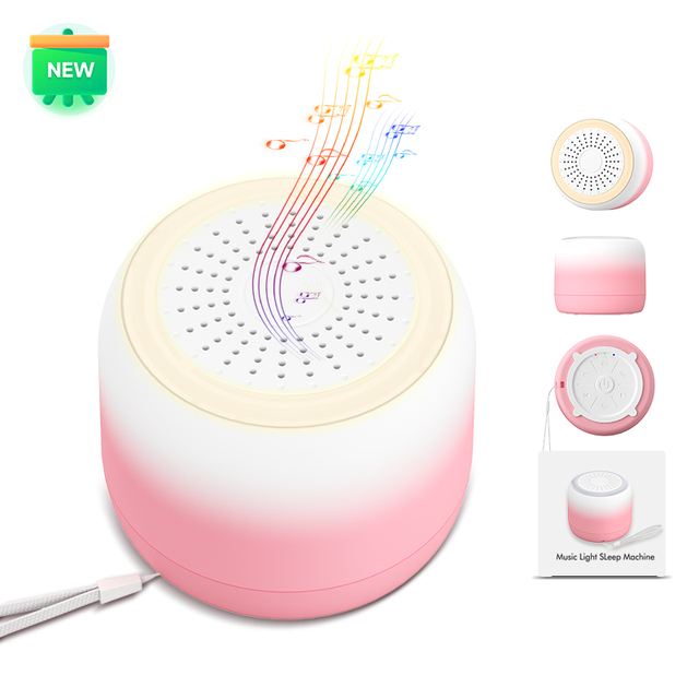 2026 New Trend Mini White Noise Machine 22 Soft Sounds for Yoga Night Light Portable USB-C Sounds Machine for Baby