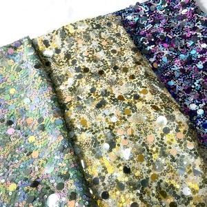 3D laser long lanh Gradient lớn lưới hạt vòng sóng chiếu sáng tessuto di paillettes rigamato Nhiều màu sequin váy vải - Product Image 6