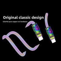 Câble de charge rapide transparent en silicone peint PVD coloré, conducteur en cuivre pur, connecteurs USB-A/Type-C, compatible avec la marque BJC