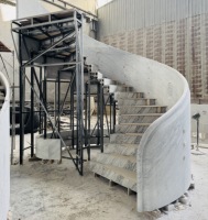 Escalier en marbre dolomite blanc sur mesure - Design moderne poli et imperméable pour villa et hôtel |   Vente en gros d'usine