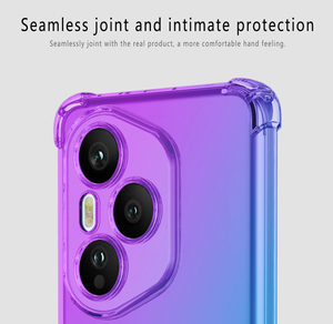 4 copertura ad angolo per Honor X6C Smart Clear antiurto morbido Tpu <span class=keywords><strong>arcobaleno</strong></span> gradiente colore doppio graduale <span class=keywords><strong>con</strong></span> Airbag custodia del telefono - Product Image 3