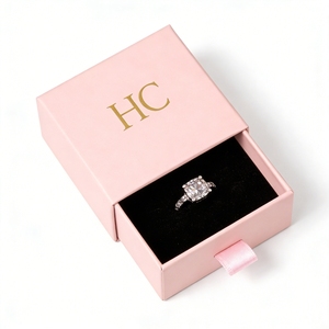 Elegant Gemstone Ring Luxury <b>Drawer</b> Box Jewelry Packaging Box Velvet <b>Insert</b> Embossing Custom Logo for Jewelry Brands OEM Service - Product Image 6