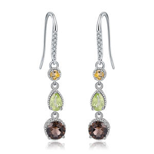 Pendientes de Plata de Ley con Incrustaciones de Jade, Estilo Vintage, Elegantes, con Engaste de Garra, Certificados por GRS, Unisex, Directo de Fábrica - Product Image 1