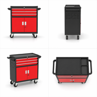 Chariot à outils robuste à 3 tiroirs avec armoire à double porte verrouillable OEM, capacité de 150 kg pour garage et atelier