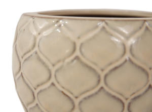 Pot de fleurs en céramique léger et écologique avec un design rustique, pot sur pied pour l'intérieur/l'extérieur, pour le jardin et la terrasse - Product Image 2