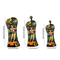 Ensemble de clubs de golf brodés Hula Dance No.1, faits main, portables, en tissu, pour fairway, cadeau promotionnel