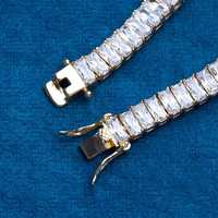 Pulsera de Eslabones Cubanos de Plata de Ley 925 con Diamante Moissanita Cultivado en Laboratorio, Acabado Liso