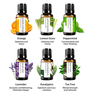 Paquete de 6 aceites esenciales de aromaterapia puros de 10ml, juego de 100% eucalipto Natural, lavanda, hierba de limón, naranja, menta, árbol de té - Product Image 2