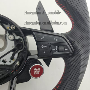 Accesorios Interiores para Automóviles en Oferta, Volante de Cuero con Fibra de Carbono y Botón de Encendido, Compatible con Audi R8 - Product Image 3