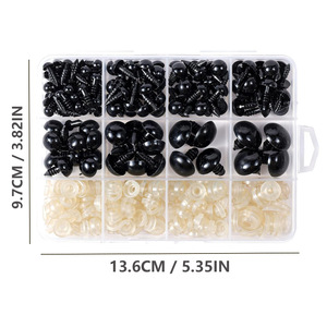 Safety Eyes Set 6-18mm Black For Plush Toys DIY <b>Craft</b> Accessory 260pcs PS Material - Product Image 3