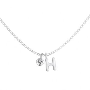 Dylam -H- <b>Initial</b> <b>Pendant</b> Necklace 925 Sterling <b>Silver</b> with 5A Cubic Zirconia 26 Letter Alphabet Jewelry Gifts for Women - Product Image 1
