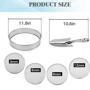 Fournisseur d'usine : Ensemble de tamis à terre en acier inoxydable 304 sur mesure, mailles rondes de 1, 3, 6, 9, 12 mm pour jardin. Approvisionnement direct usine accepté. - Product Image 5
