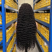 Perruque en cheveux humains naturels bouclés et rebondissants, avec dentelle frontale complète, fournisseur de perruques longues HD Deep Wave de 40 pouces pour femmes noires