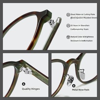 Montura de Gafas Danyang Fakem de Acetato con Diseño de Puntos de Imitación de Caparazón de Tortuga, Forma Ovalada, Ultraligera, con Bloqueo de Luz Azul