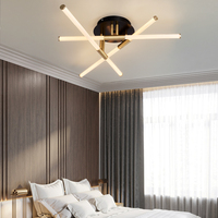 Plafonnier Led au design moderne, disponible en noir et en or, idéal pour un salon, une chambre à coucher, un Restaurant ou une cuisine