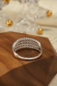 925 Silver Brilliant Cut Moissanite Classic Eternity Engagement Wedding <b>Ring</b> <b>Band</b> Unisex Silver Plated Claw Setting - Product Image 3