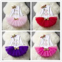 Grenouillère pour bébé fille 1er anniversaire Body Tutu Jupe Ensemble Vêtements pour bébé fille nouveau-né Robe d'un an