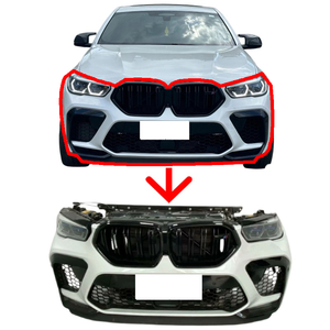 En stock : pour BMW X6M F96, panneaux de carrosserie, y compris pare-chocs avant, phares LED, grilles, radiateurs, volets, ailes, qualité supérieure - Product Image 1