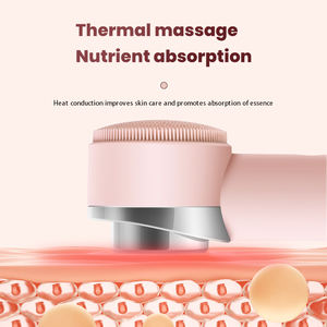 Brosse nettoyante visage 2-en-1 et masseur thermique - Nettoyant facial en silicone étanche pour usage domestique avec 42 modes de nettoyage en profondeur des pores par chaleur - Product Image 5