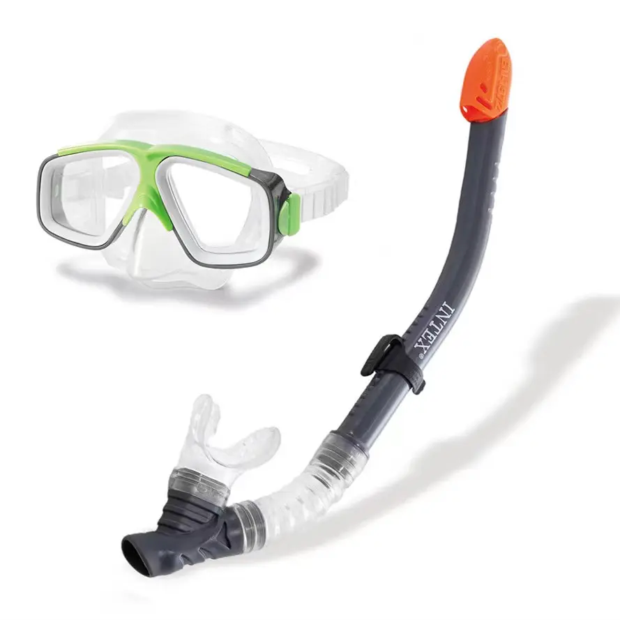 Intex 55949 Surf Rider gençlik boyutu su geçirmez yüzmek gözlük dalış maskesi ile şnorkel seti ekipmanları