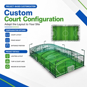 Ensemble complet <span class=keywords><strong>de</strong></span> <span class=keywords><strong>cage</strong></span> <span class=keywords><strong>de</strong></span> football avec buts, gazon artificiel, filets et éclairage pour l'extérieur, à vendre - Product Image 3
