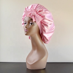 Mode soyeux réglable Satin <span class=keywords><strong>Bonnet</strong></span> avec cravate Designer cheveux personnalisé <span class=keywords><strong>bonnet</strong></span> de couchage femmes luxe tresses <span class=keywords><strong>bonnet</strong></span> de cheveux de haute qualité - Product Image 3