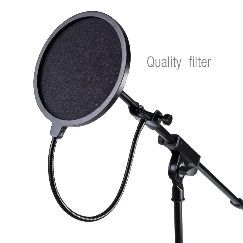 DDP RTS tamanho grande forte pescoço de ganso profissional Camada Dupla Mic Pop Filtro para microfone