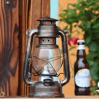 Lampe à huile rétro Antique suspendue en verre, lampes décoratives à huile de kérosène pour jardin Camping
