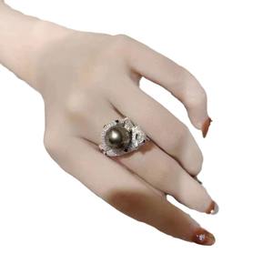 Anillo de Plata de Ley S925 Estilo Femenino Serie Ka Jia Cheetah, Perla de 13-14 mm, Diseño de Grifo con Microdefectos, Joyería de Moda, Modelo Wenchi - Product Image 5