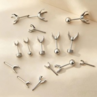 Base de clou d'oreille en acier inoxydable à quatre griffes, vierge, à vis plate, mignonne, pour bricolage, accessoire de piercing pour l'oreille