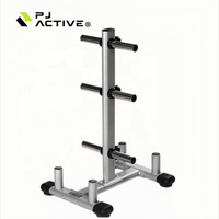PINJIAN Support de rangement pliable moderne en métal pour disques de poids avec roulettes pour salle de sport à domicile