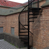 Escalier à double poutre ouverte de style moderne Reilbu pour intérieur et extérieur