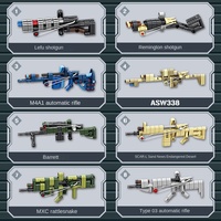 Jeu de construction 40 pièces en plastique ABS sur le thème de la nature animale, modèle de pistolet et de fusil de chasse, jouet éducatif à assembler soi-même pour garçons de 7 à 14 ans, petit modèle