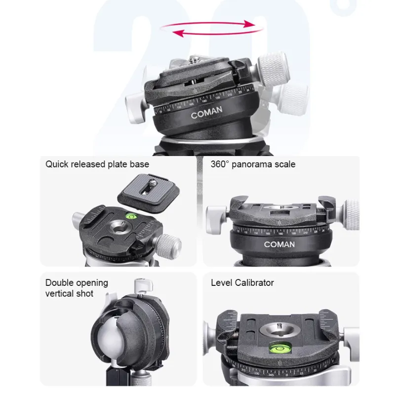 Tripod Travel Kamera Dslr Profesional, Stan Tripod Karbon, Tripod Serat Karbon