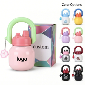 Garrafa de Água Personalizada de 20oz em Aço Inoxidável 316 Isolada a Vácuo com Infusor, Alça e Canudo para Crianças na Escola - Product Image 1