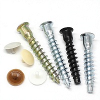 Vis de fixation en acier au carbone à tête hexagonale pour meubles, vis de connexion pour bois, pointe plate et pointe acérée pour l'assemblage d'armoires et d'escaliers