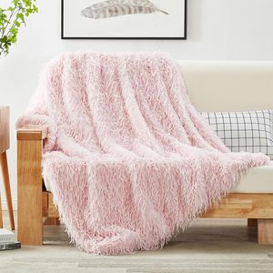 Plaid d'hiver en fausse fourrure rose 850 GSM Zhengtai OEKO-TEX pour canapé, vente en gros - Product Image 1