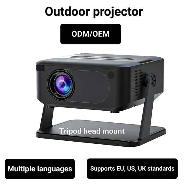 4K Mini Projector with 360 Degree Gimbal for Home Camping Outdoor