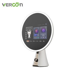 Coiffeuse avec miroir intelligent et éclairage pour salon Haut-parleurs LED réglables Wifi Bluetooth pour AI Virtual Try-on Hairstyle - Product Image 2