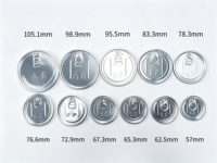 Couvercles en aluminium à ouverture facile pour poudre sèche, diamètres 62.5mm, 65.3mm, 72.9mm, 83.3mm, 105.1mm, avec anneau de traction, qualité alimentaire, vente en gros, pour boîtes de lait en poudre