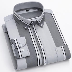 Nuova camicia da uomo a maniche lunghe con strisce verticali alla moda e Multi-colore Business Casual camicia senza ferro - Product Image 5