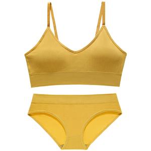 Lingerie de beauté personnalisée, confortable, sexy, sans jantes, ensemble de soutien-gorge et slips de sport pour femmes, bretelles fines sans couture - Product Image 5