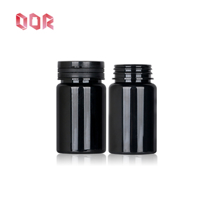 Botella de tableta de cápsulas de grado alimenticio PET negras de 250ml de alta calidad con tapa de rasgado personalizada - Product Image 3