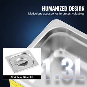 เครื่องทำความสะอาดอัลตราโซนิกเครื่องจับเวลาแบบดิจิตอลเครื่องทำความสะอาดอัลตราโซนิก40kHz เครื่องทำความสะอาด1.3L มืออาชีพ dB - Product Image 4