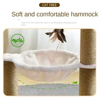 Arbre à chat en sisal transfrontalier avec nid, plateforme de saut, structure d'escalade, hamac d'été, griffoir pour grands chats, jouet pour chat avec balle