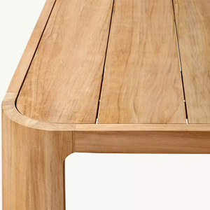 Tavolo da Pranzo Rettangolare RH Sedona in Teak, Teak Massiccio con Venature Naturali e Gambe a Pannello Largo, Set da Pranzo Moderno per Esterni - Product Image 6