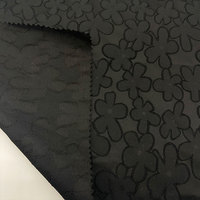 Tissu Jacquard en Brocade noir respirant, 100% Polyester, 148g/m2, pour robes et vêtements