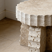 Plateaux de table extensibles en marbre travertin de qualité supérieure pour tables basses et d'appoint modernes et luxueuses pour salon